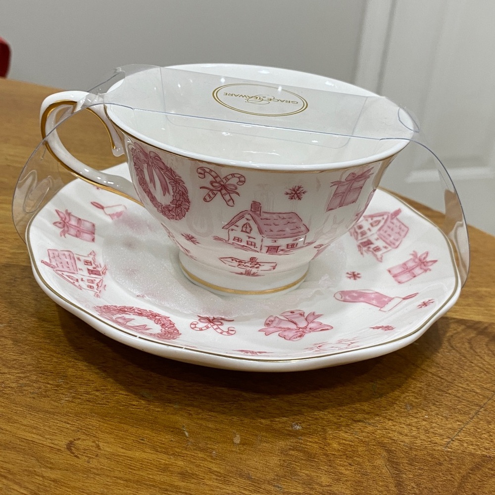 NWT.  Grace Teaware, fine porcelain, teacup and saucer set. - Picture 11 of 11
